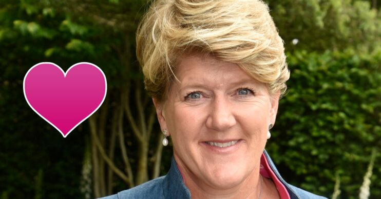 Clare Balding with a love heart