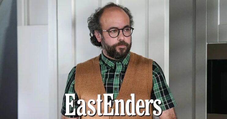 Reiss looking shifty on EastEnders (Credit: BBC/Composite: ED!)