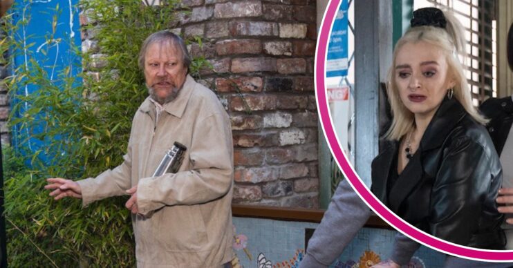 Coronation Street's Roy, and in a bubble is Nina