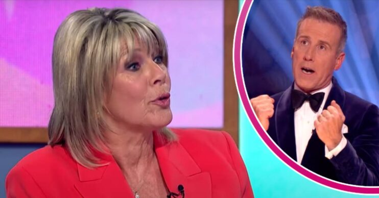 Ruth Langsford speaks, Anton Du Beke looks upwards