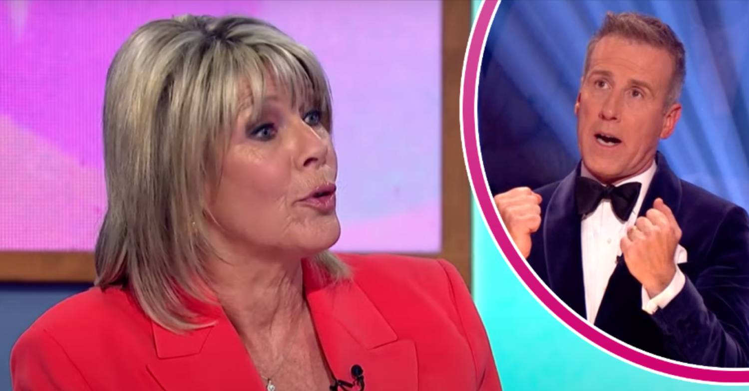 Ruth Langsford speaks, Anton Du Beke looks upwards