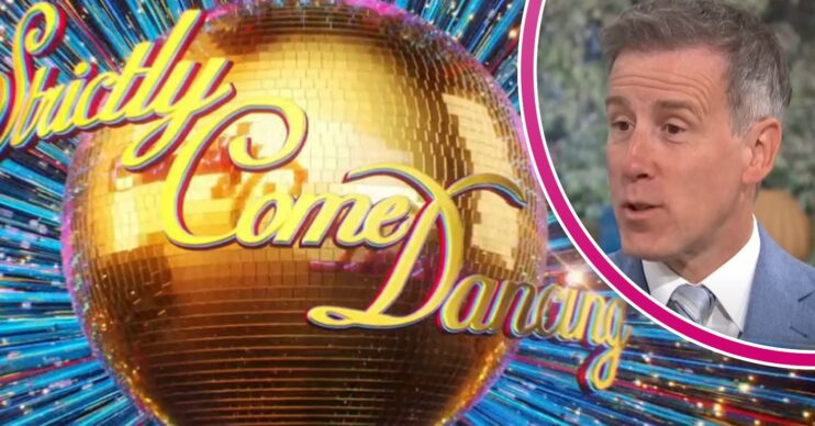 Strictly logo and Anton Du Beke speaking on This Morning