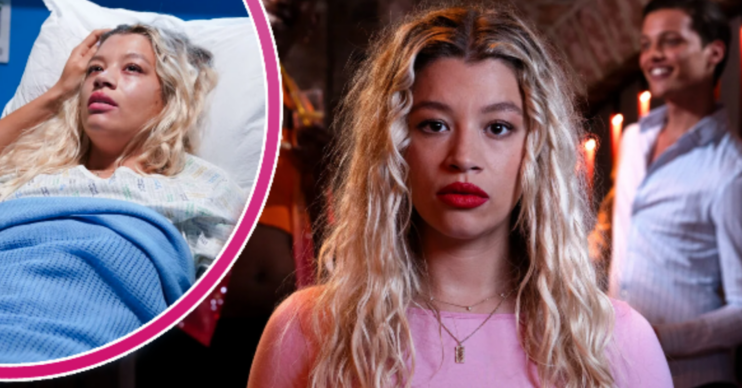 EastEnders' Anna, and in a bubble is Anna in hospital