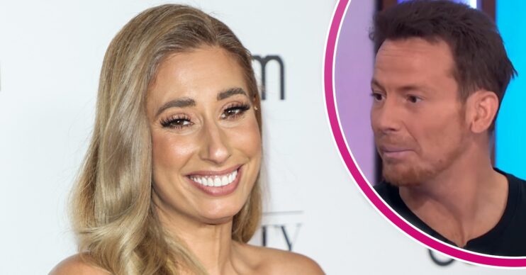 Stacey Solomon smiling at event and Joe Swash on Loose Women