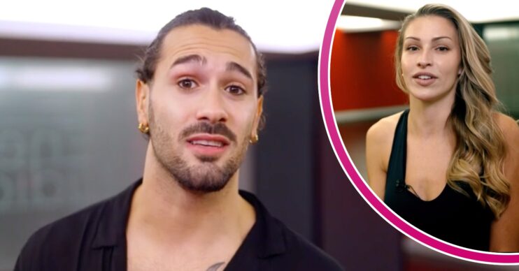 Graziano Di Prima looks surprised, Zara McDermott speaks to camera on Strictly
