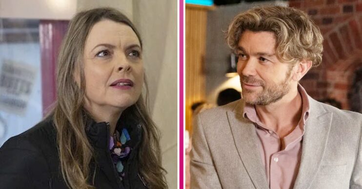Composite image of Rowan and Toyah on Corrie; she looks angry, he looks smug (Credit: ITV/Composite: ED!)