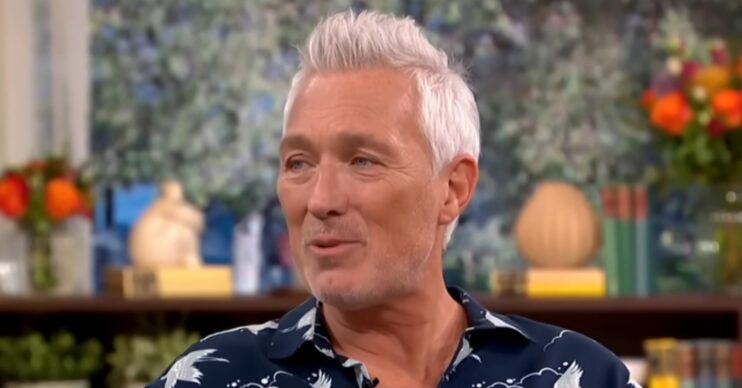 Martin Kemp in a navy shirt on This Morning