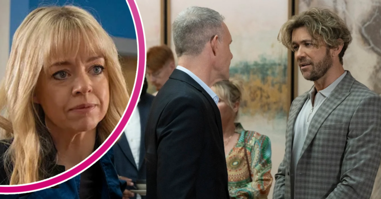 Coronation Street's Nick and Rowan, and in a bubble is Toyah