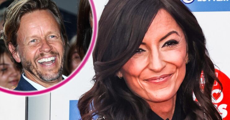 Davina McCall and Michael Douglas posing