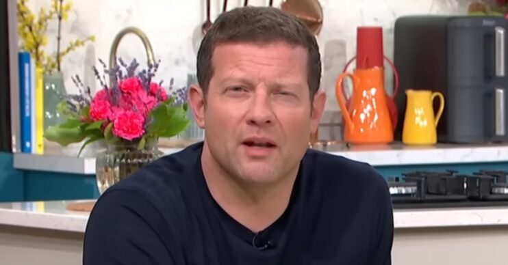 Dermot O'Leary with upset expression on This Morning