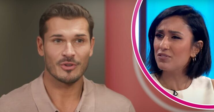 Gleb Savchenko during an interview / Anita Rani looking annoyed