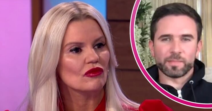 Kerry Katona frowning on Loose Women beside a straight-faced Ryan Mahoney