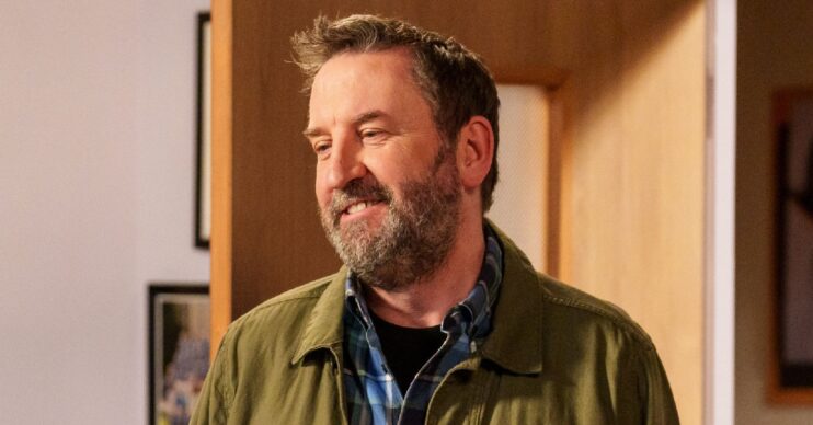 Lee Mack smiling on Not Going Out
