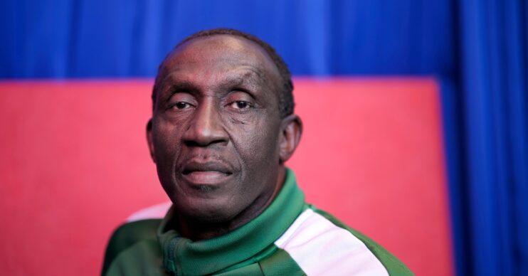 Linford Christie looking at the camera