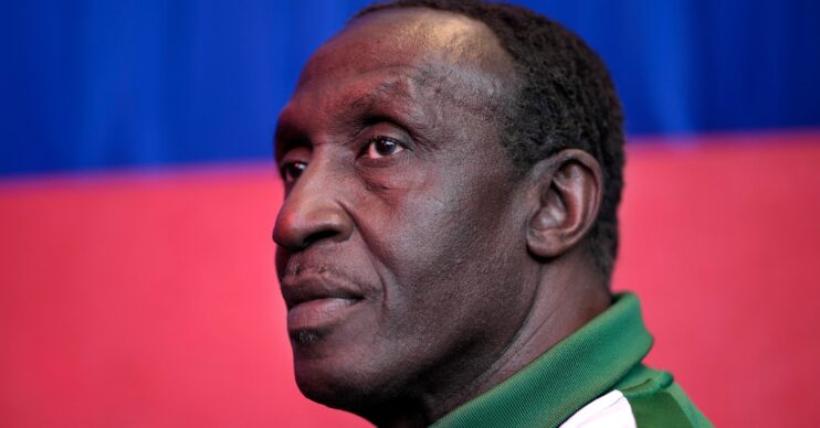 Linford Christie looking to the side