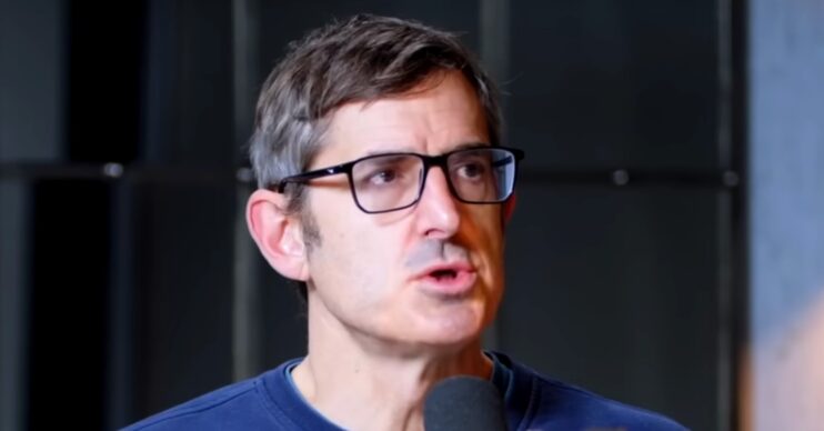 Louis Theroux speaking on a podcast