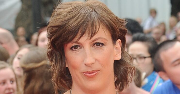Miranda Hart straight-faced expression on red carpet