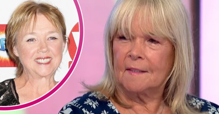 Linda Robson laughing on Loose Women beside a frowning Linda Robson