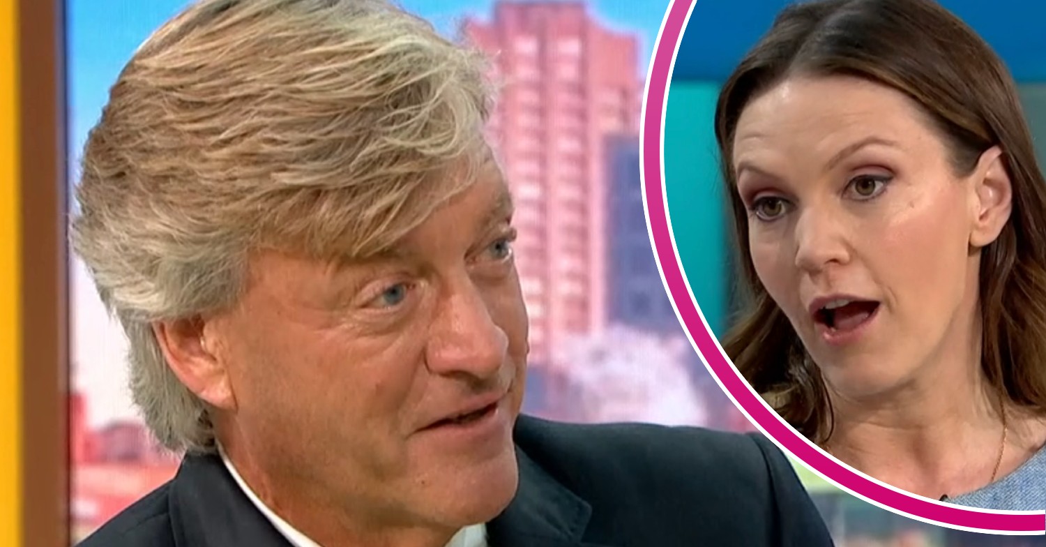 Richard Madeley with shocked expression beside an open-mouthed journalist Charlotte Griffiths on Good Morning Britain