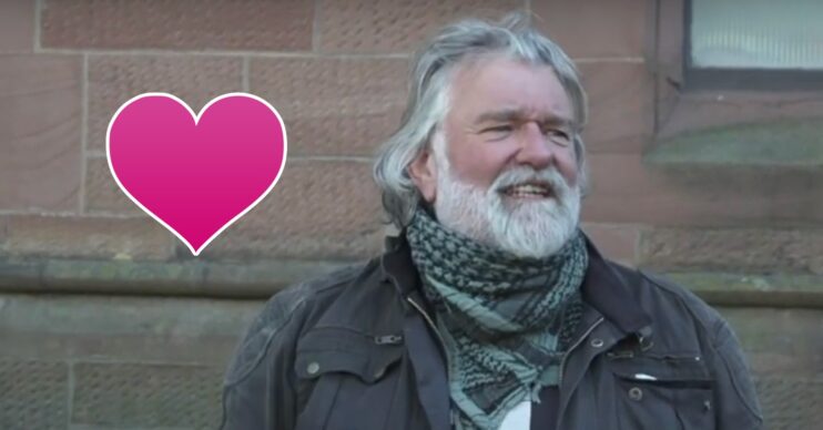 Dave Myers smiling next a heart emoji