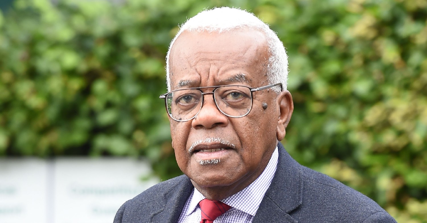 Sir Trevor McDonald looking stern