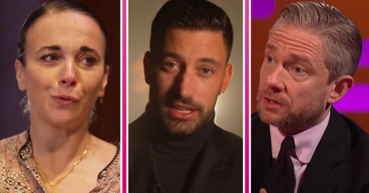 Amanda Abbington, Giovanni Pernice and Martin Freeman in ED composite