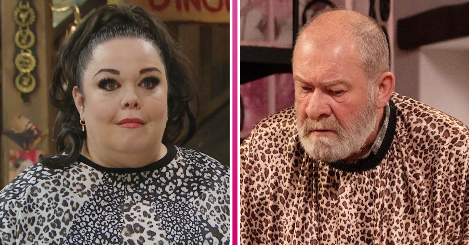 Composite image of Bear and Mandy on Emmerdale (Credit: ITV/Composite: ED!)