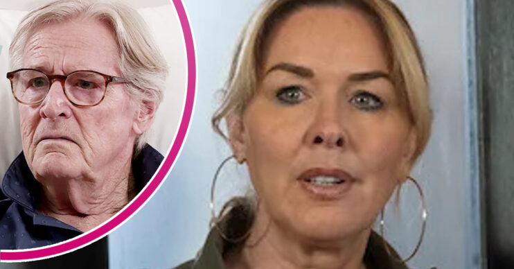 Coronation Street's Cassie, and in a bubble is Ken