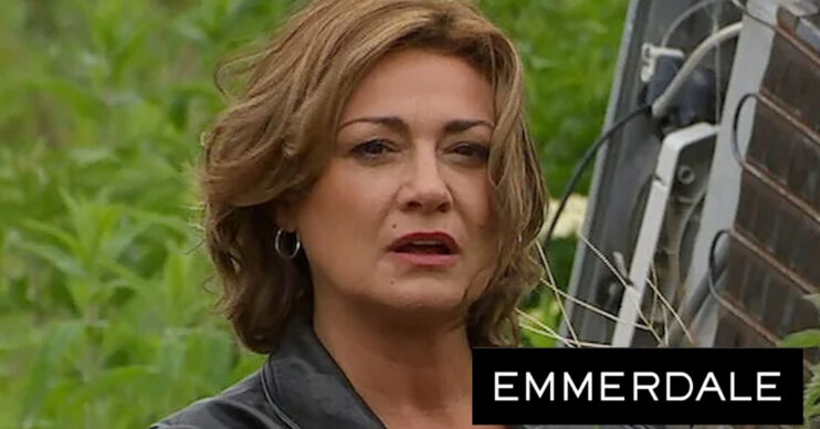 Emmerdale's Moira, the Emmerdale logo