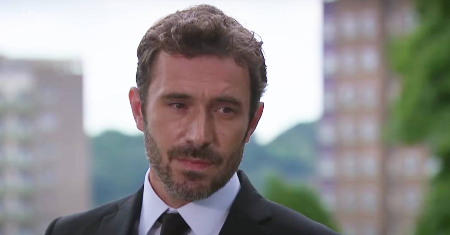 Oliver Farnworth in character as John Sugden
