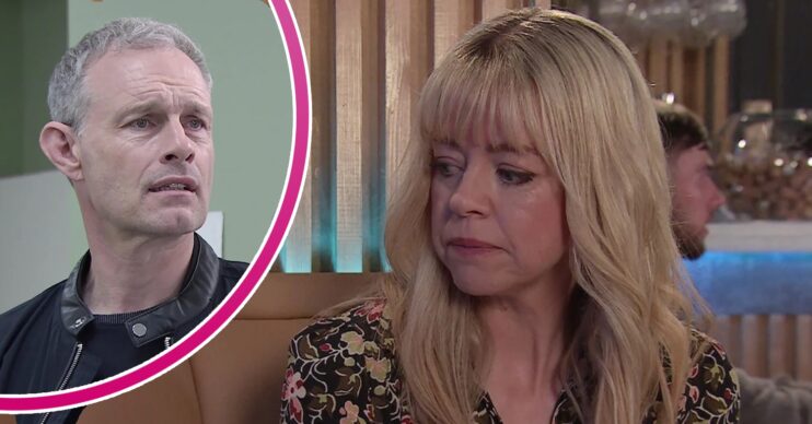 Coronation Street's Toyah, and in a bubble is Nick