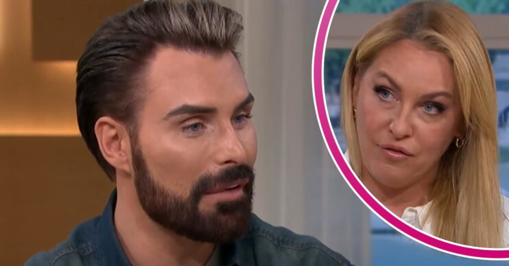 Rylan Clark and Josie Gibson looking serious on This Morning today