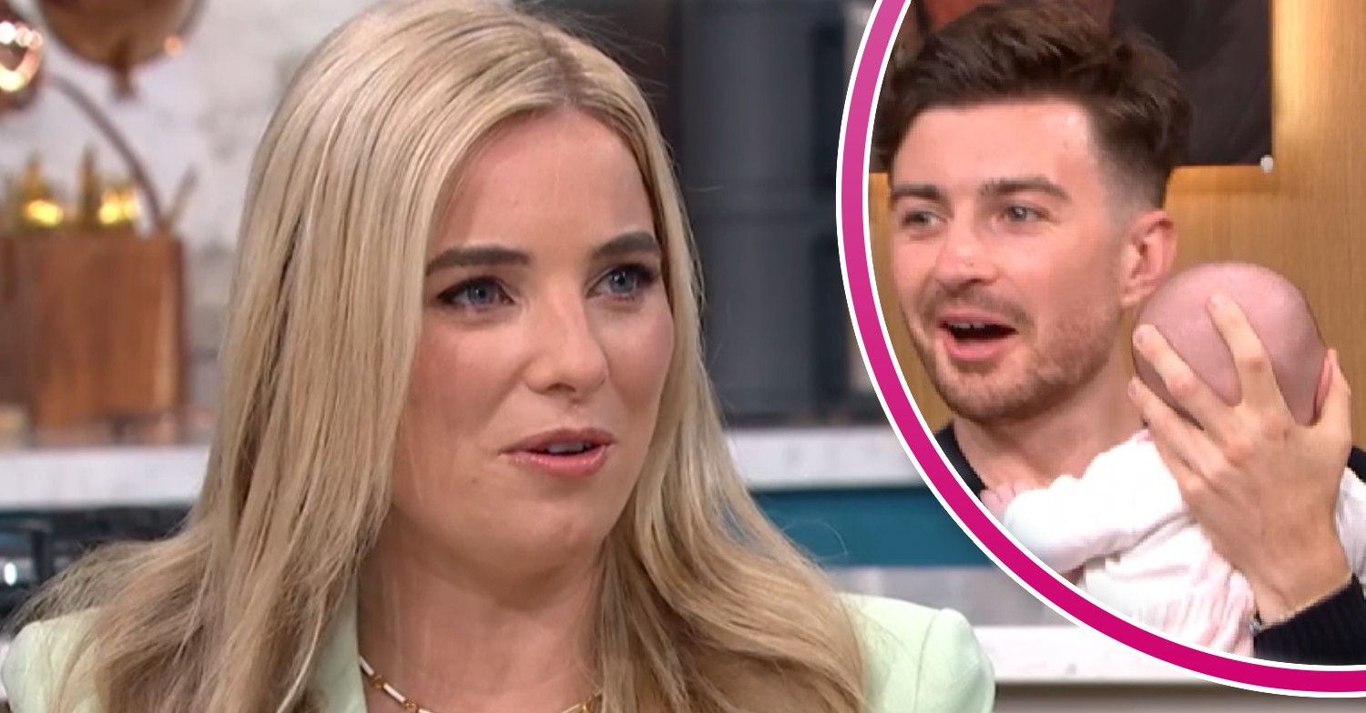 Sian Welby talking on This Morning alongside partner Jake and baby daughter