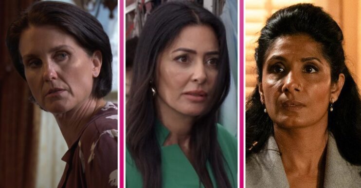 Composite image of Suki, Eve and Ayesha on EastEnders (Credit: BBC/Composite: ED!)
