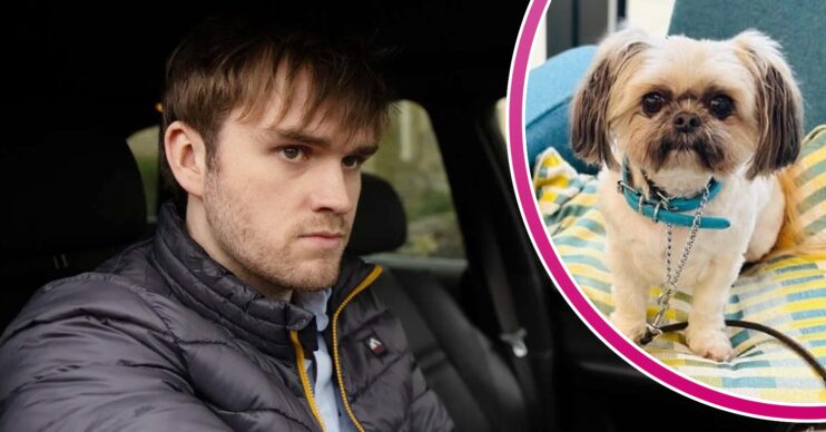 Tom looking angry in his car on Emmerdale; inset, Piper (Credit: ITV/Composite: ED!)