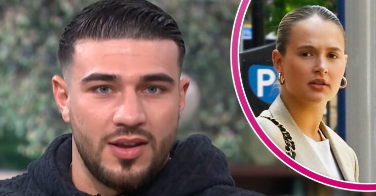 Tommy Fury talking on This Morning and Molly-Mae Hague looks serious