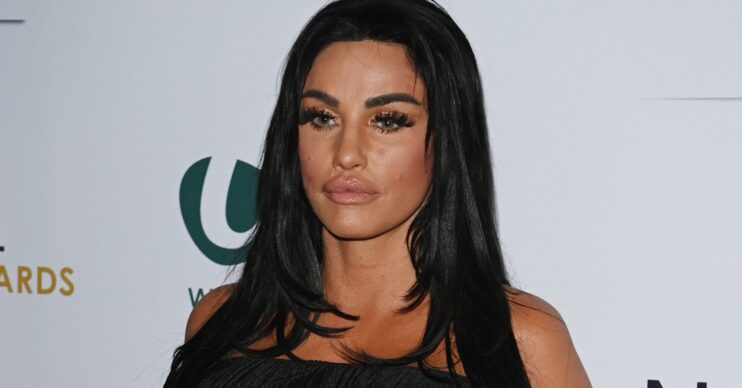 Katie Price with serious expression