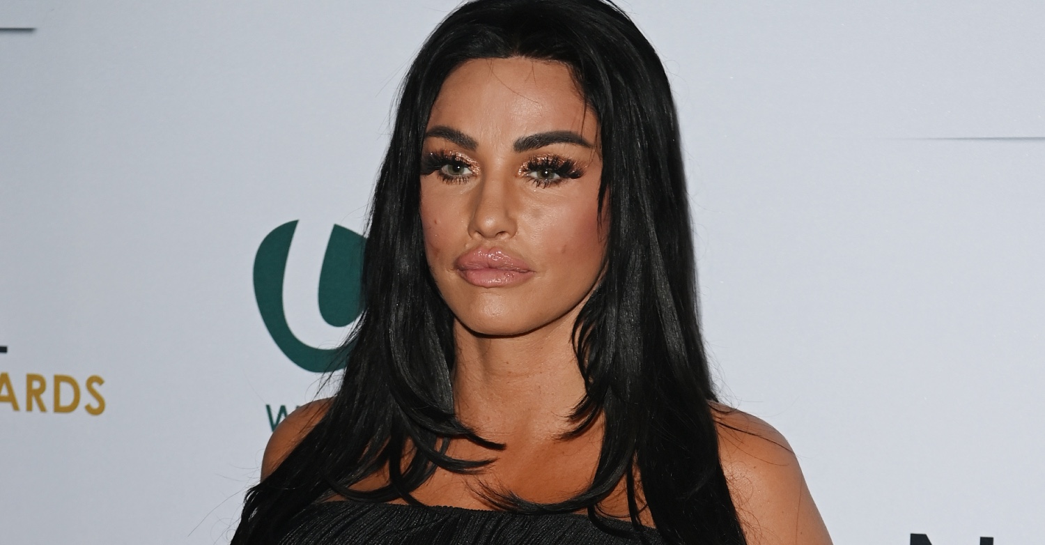 Katie Price with serious expression