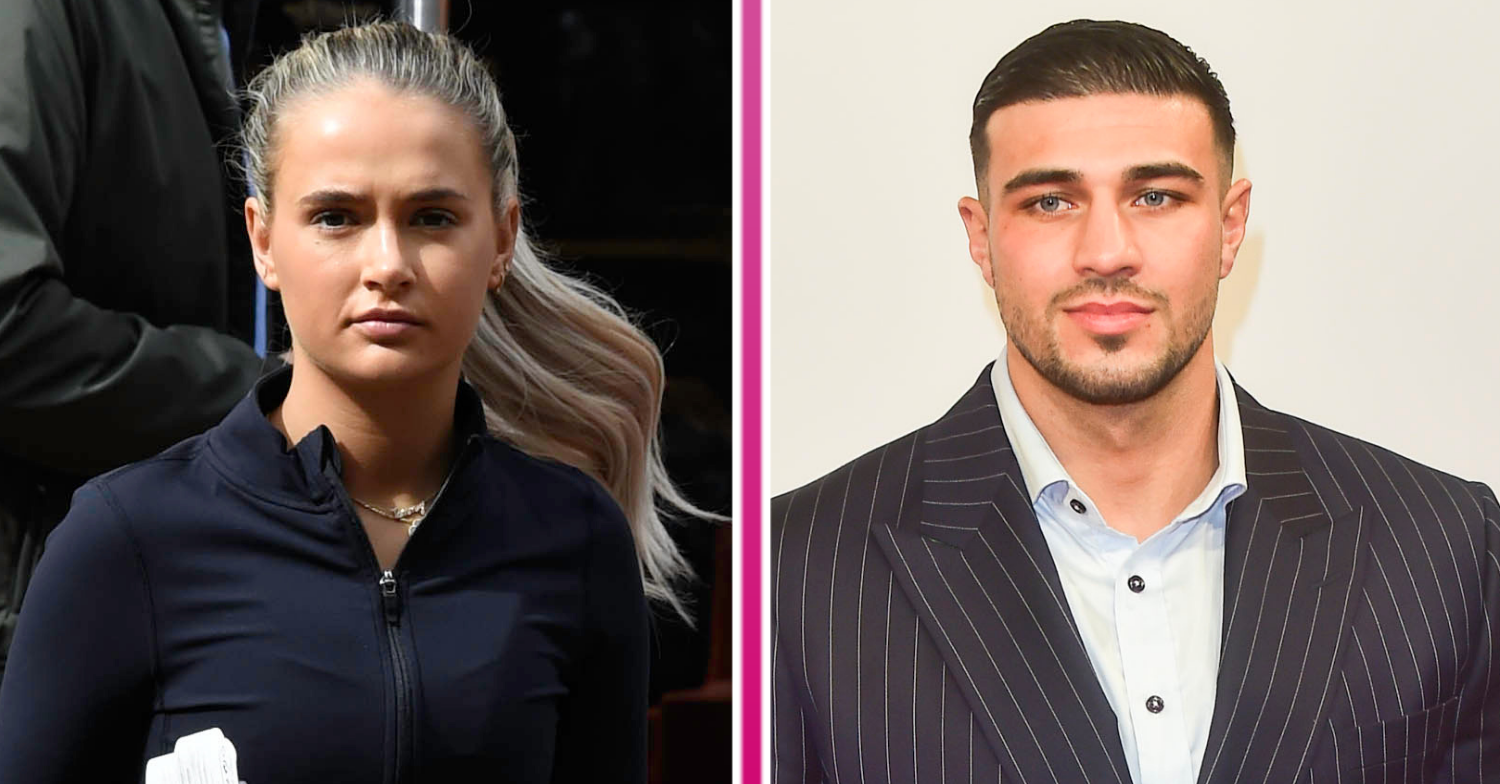 Tommy Fury beside a frowning Molly-Mae Hague