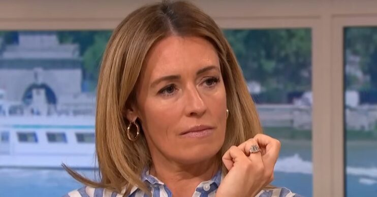 Cat Deeley frowning on This Morning
