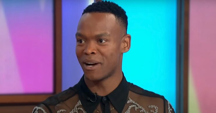 Johannes Radebe smiling on Loose Women