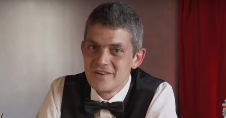 First Dates star Merlin Griffiths talking wearing a bow tie
