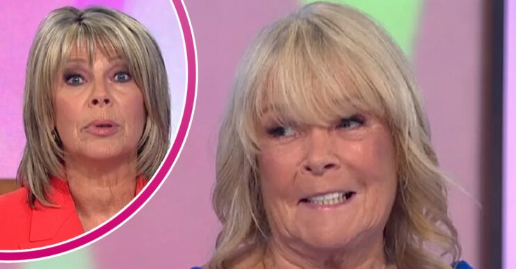 Ruth Langsford with concerned expression beside a sheepish looking Linda Robson