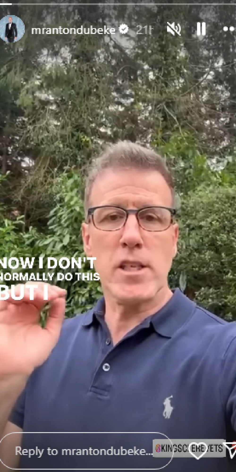 Anton Du Beke speaking in Instagram video