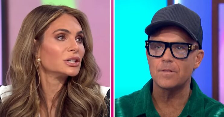 ED composite of Ayda Field and Robbie Williams speaking on Loose Women