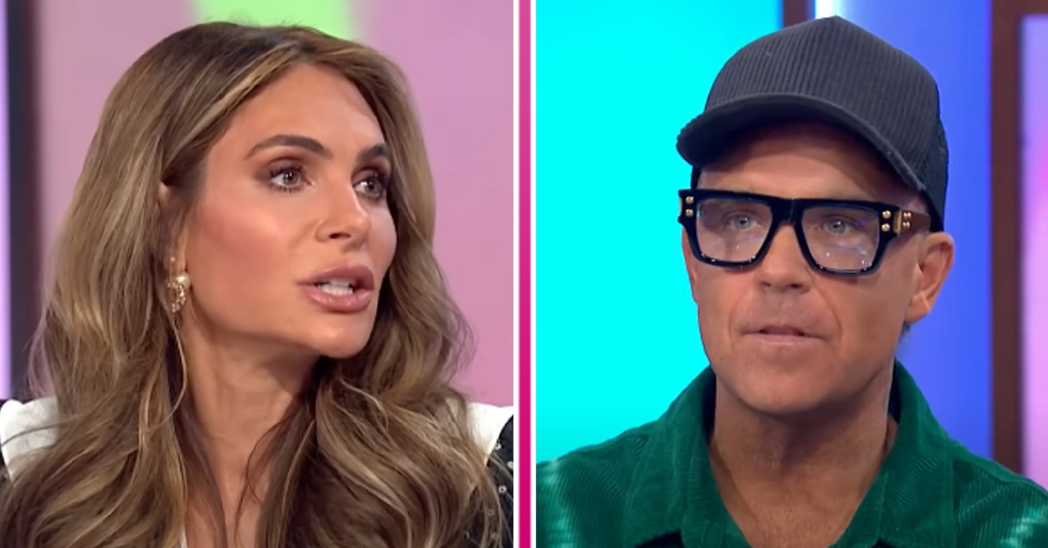 ED composite of Ayda Field and Robbie Williams speaking on Loose Women