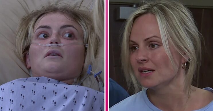 Composite of Bethany and Sarah in Coronation Street, both looking scared (Credit: ITV/Composite: ED!)