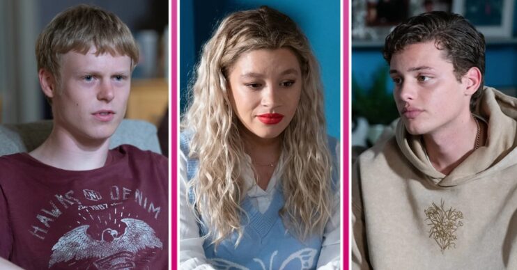 Composite image of Bobby, Freddie and Anna on EastEnders, all looking worried (Credit: BBC/Composite: ED!)