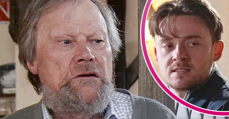 Coronation Street's Roy, and in a bubble is Joel