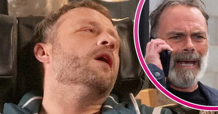 Coronation Street's Paul, and in a bubble is Billy